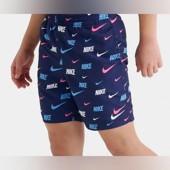 Nike Kids' Navy Logo Swim Shorts - Picture 1 of 3